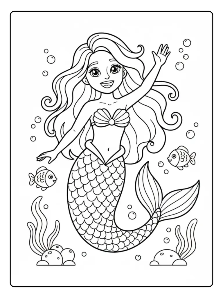 Sirena da Colorare – Sirena cartoon
