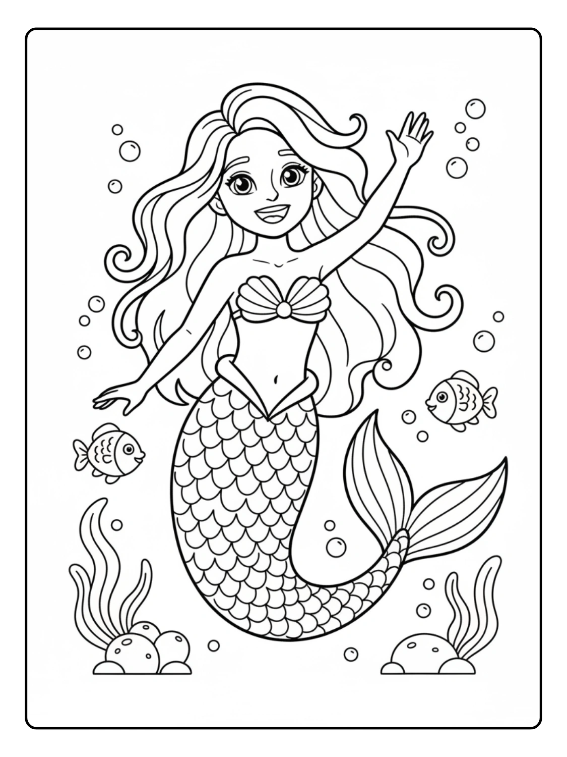 Sirena da Colorare – Sirena cartoon