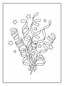 Stelle filanti da colorare – Disegno stelle filanti semplice