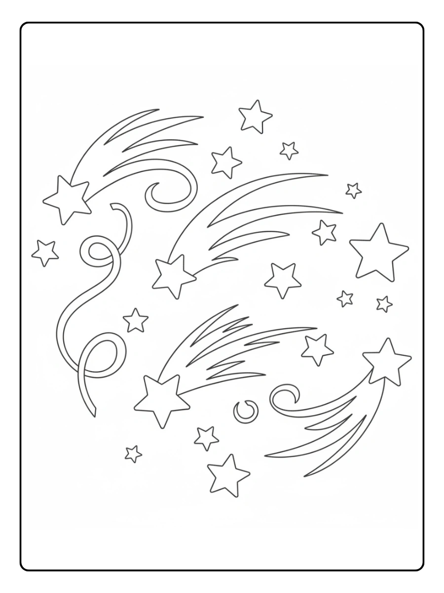 Stelle filanti da colorare – Stelle filanti da stampare