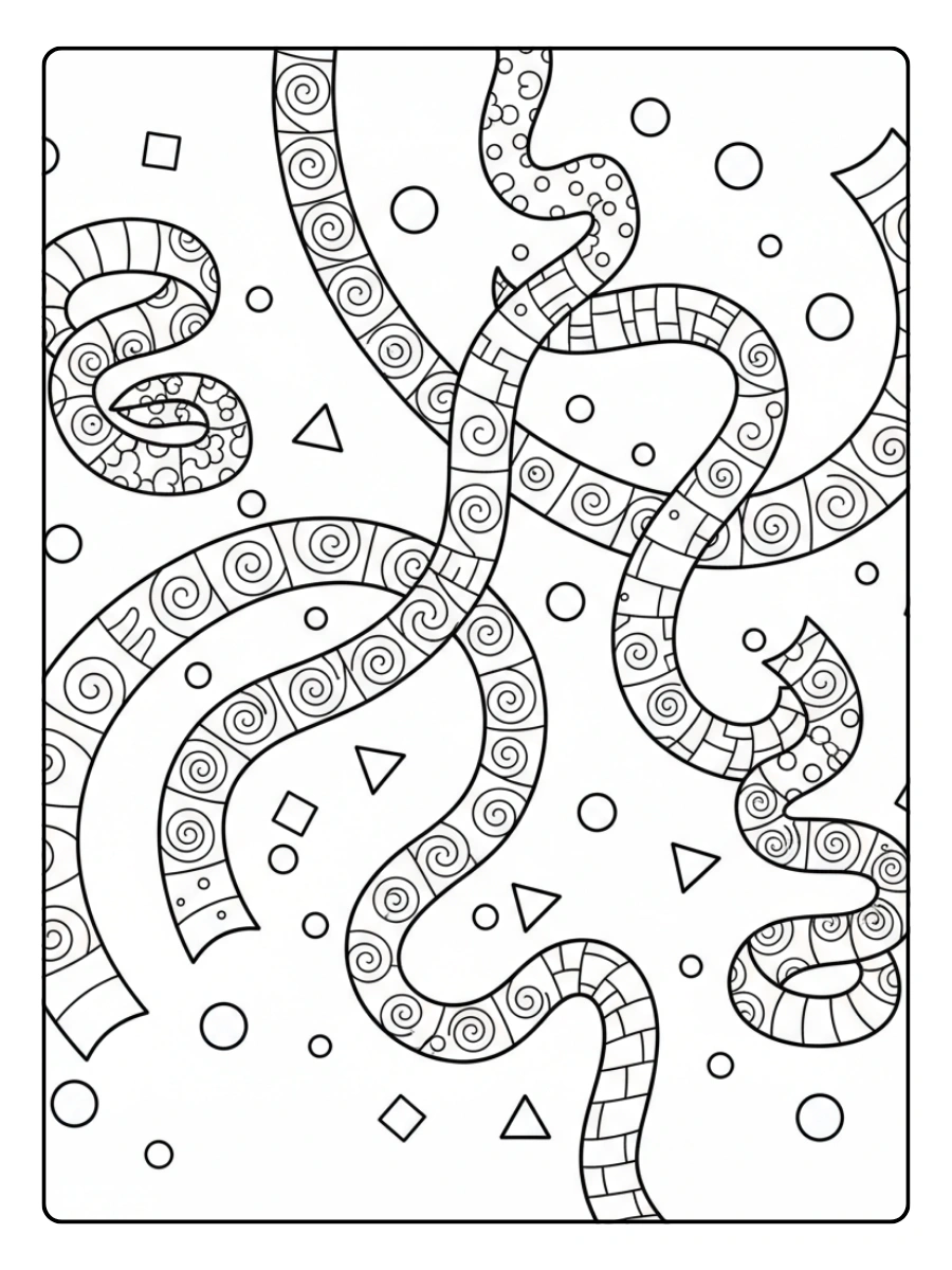 Stelle filanti da colorare – Stelle filanti di Carnevale