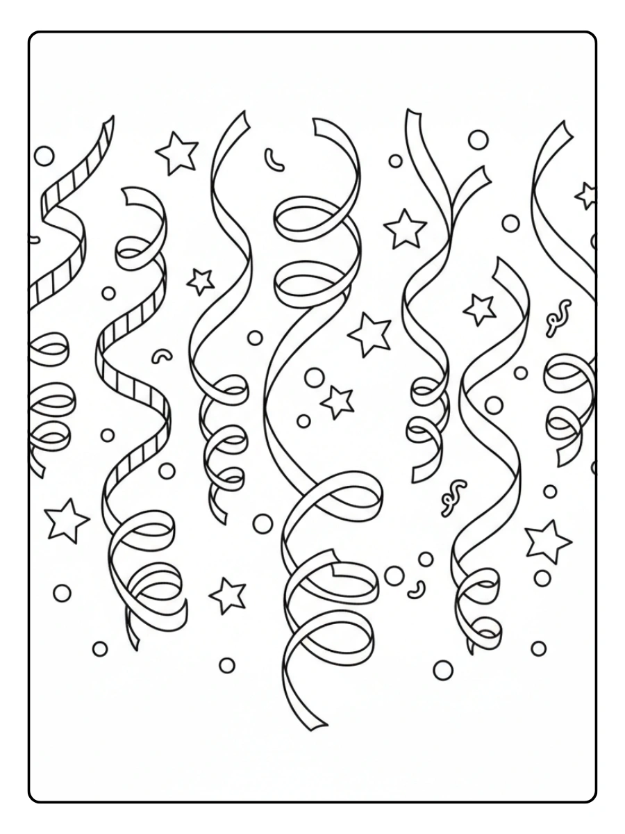 Stelle filanti da colorare – Stelle filanti di festa
