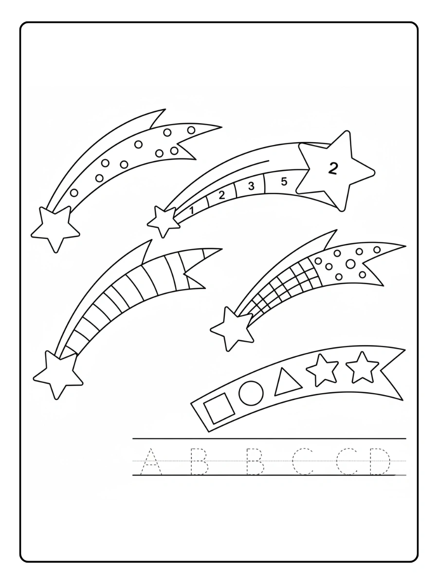 Stelle filanti da colorare – Stelle filanti educative