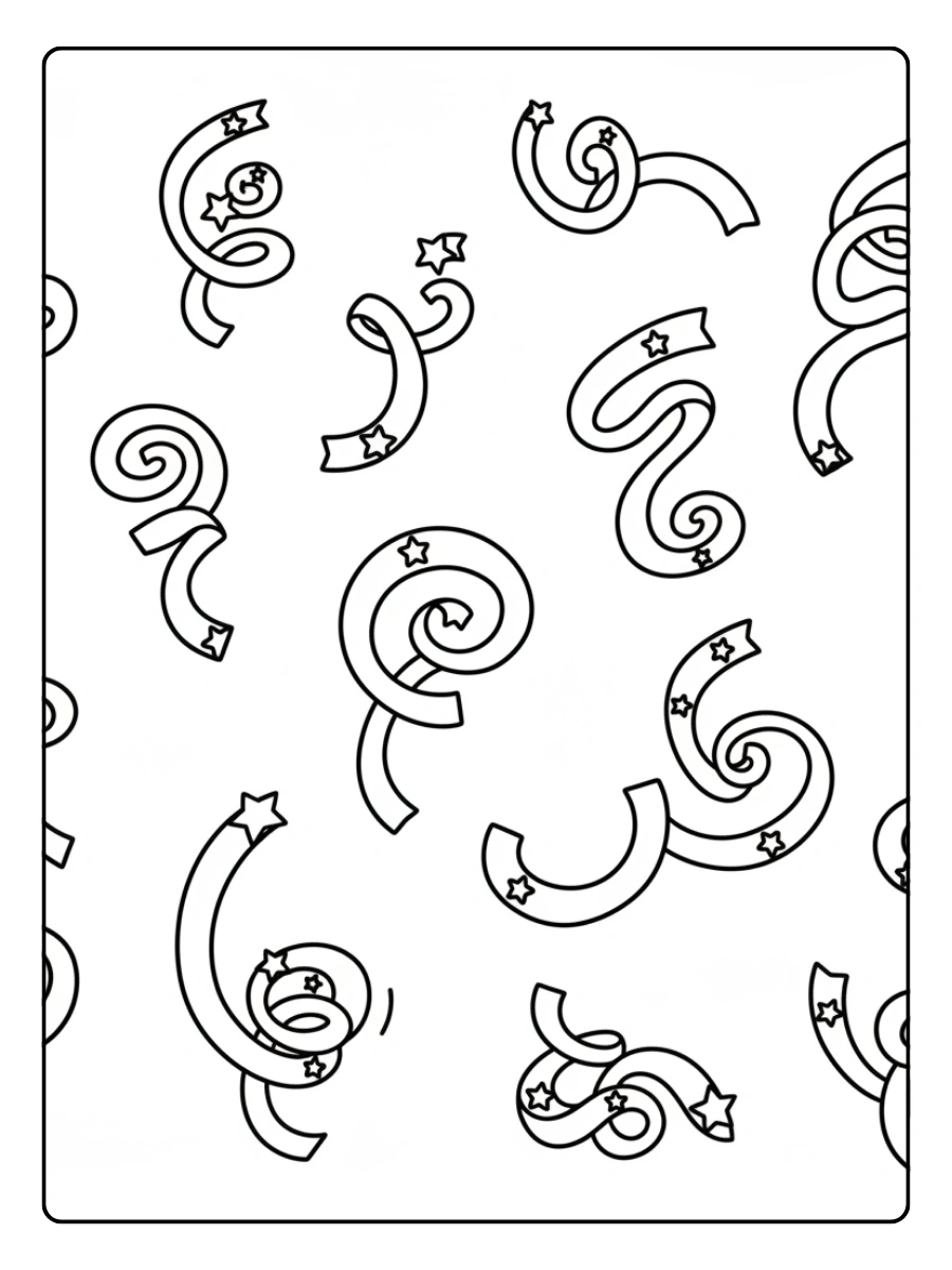 Stelle filanti da colorare – Stelle filanti facili