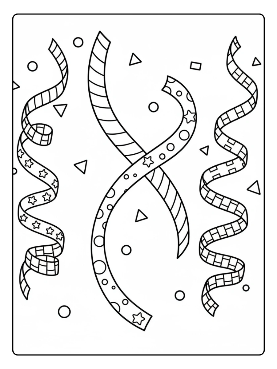 Stelle filanti da colorare – Stelle filanti festive