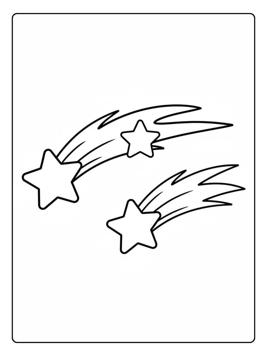 Stelle filanti da colorare – Stelle filanti semplici