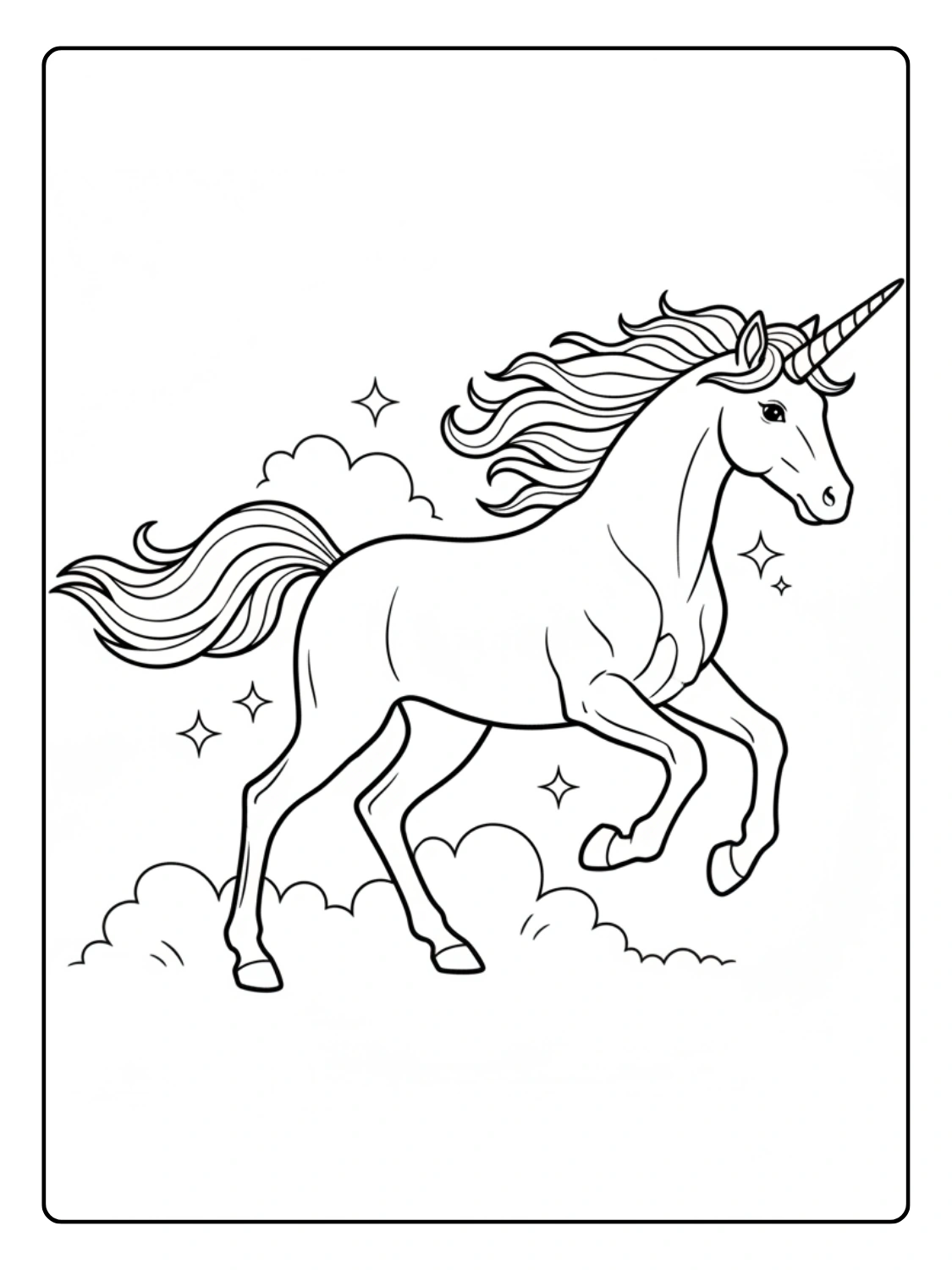 Unicorno da Colorare – Unicorno che corre