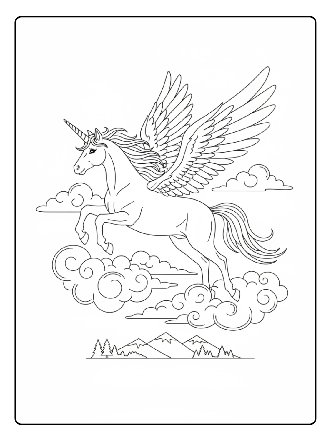 Unicorno da Colorare – Unicorno che vola