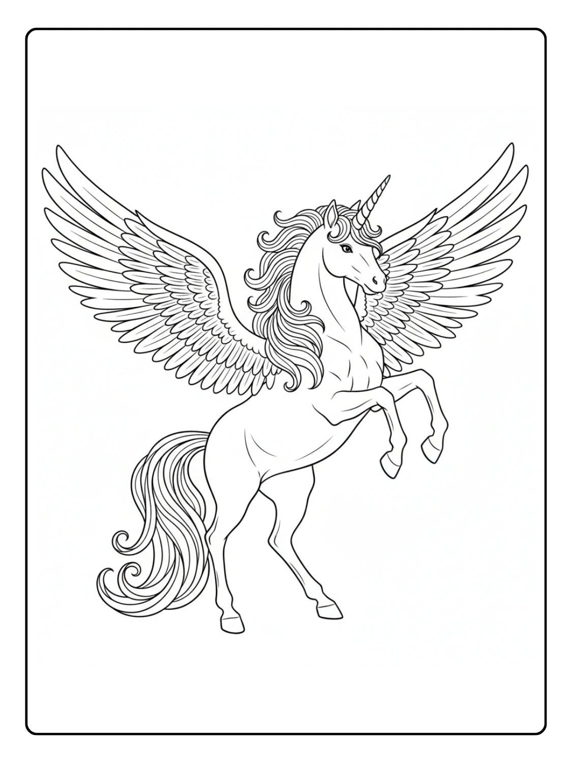 Unicorno da Colorare – Unicorno con ali
