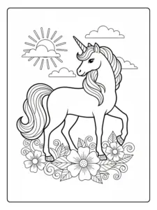 Unicorno da Colorare – Unicorno in posa