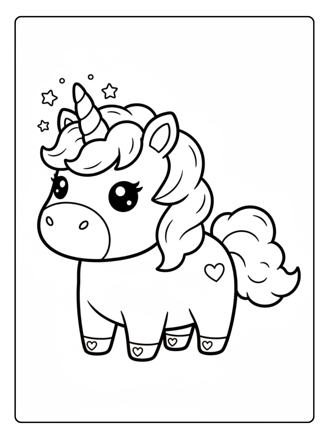 Unicorno da Colorare – Unicorno kawaii