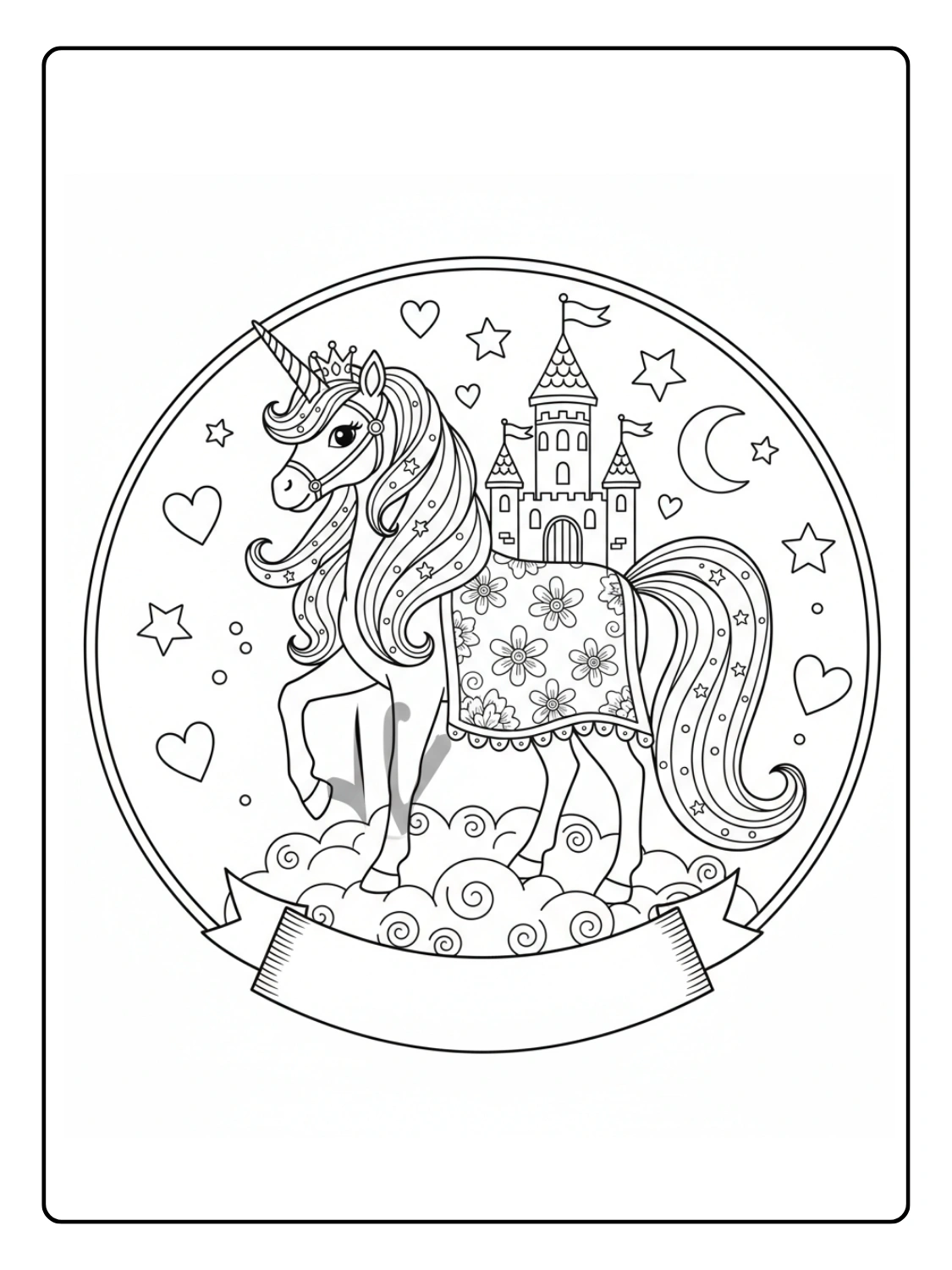 Unicorno da Colorare – Unicorno principessa