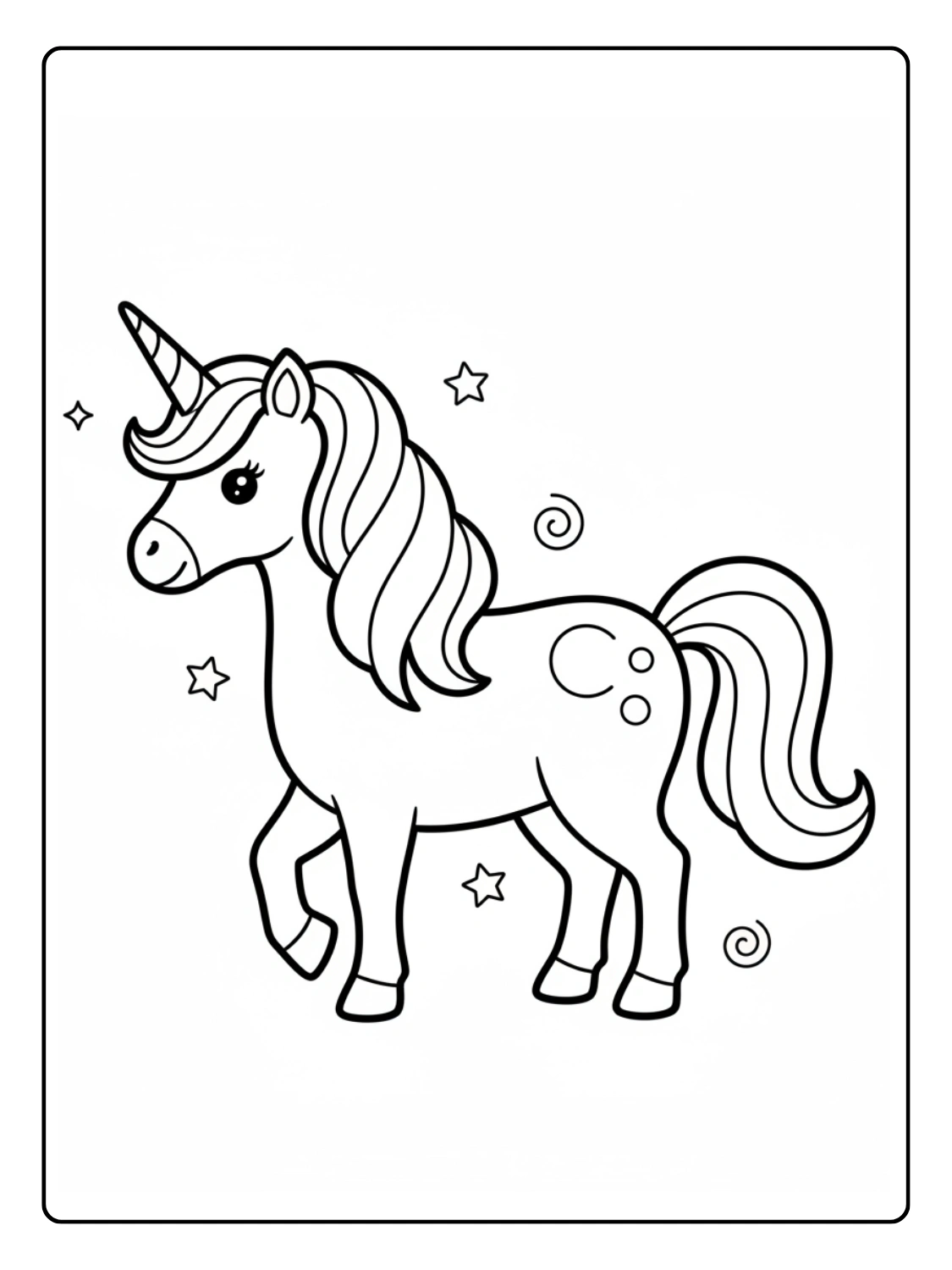 Unicorno da Colorare – Unicorno semplice