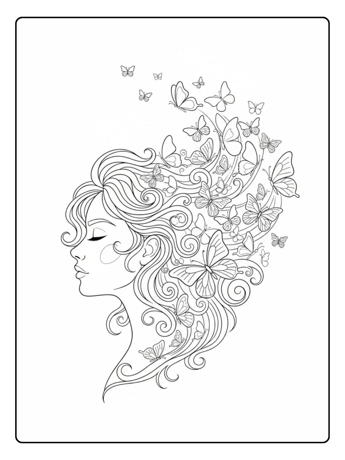 Disegni Festa della Donna da Colorare – Donna e farfalle