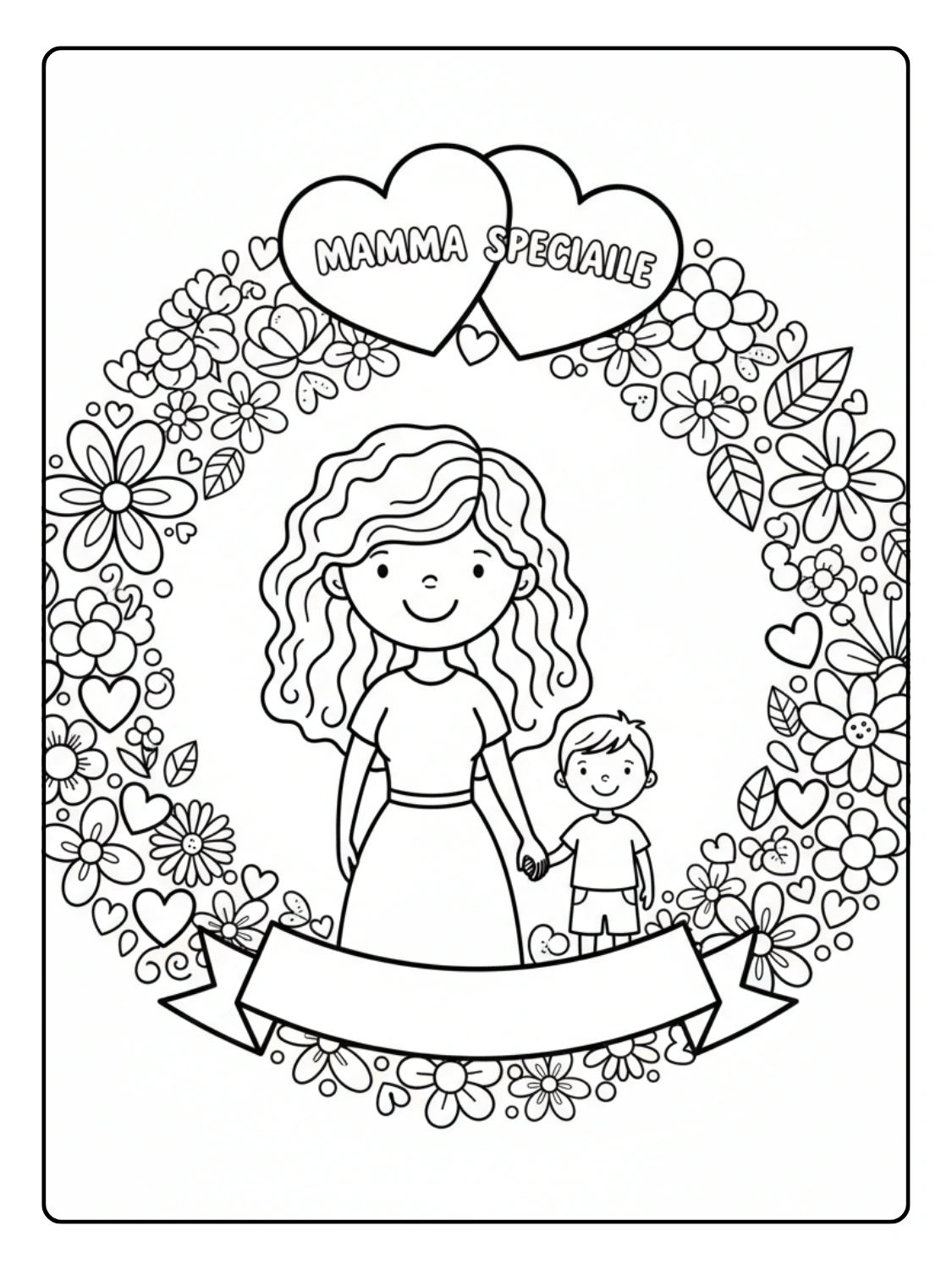 Disegni Festa della Donna da Colorare – Mamma speciale