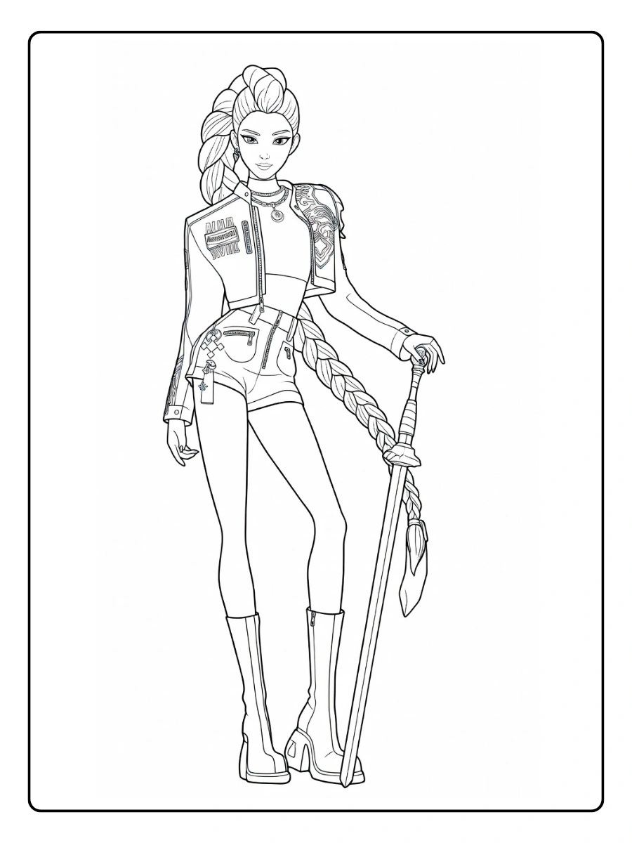 Disegni Rumi da Colorare (KPop Demon Hunters) (4)