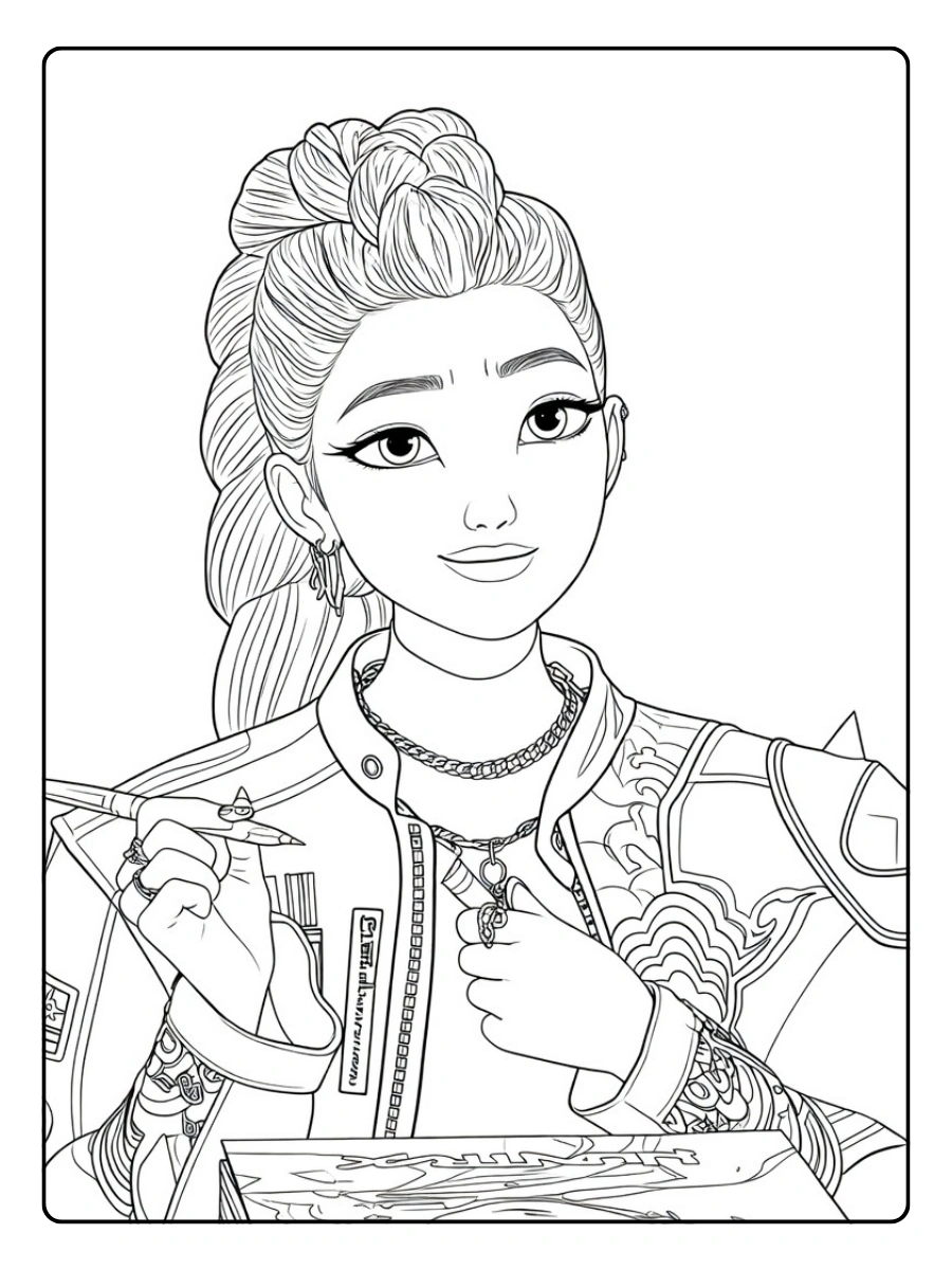 Disegni Rumi da Colorare (KPop Demon Hunters) (9)