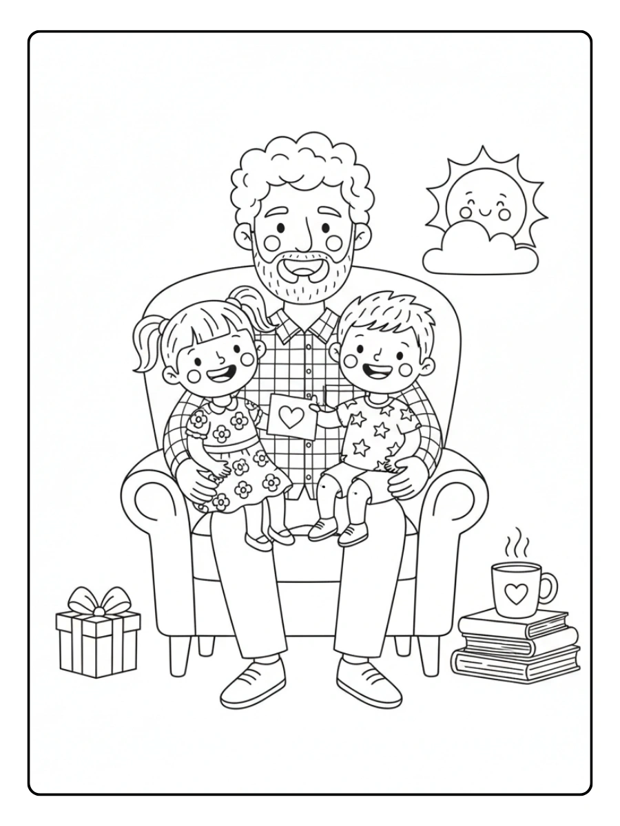 Festa del Papà da Colorare – Biglietto auguri Papà
