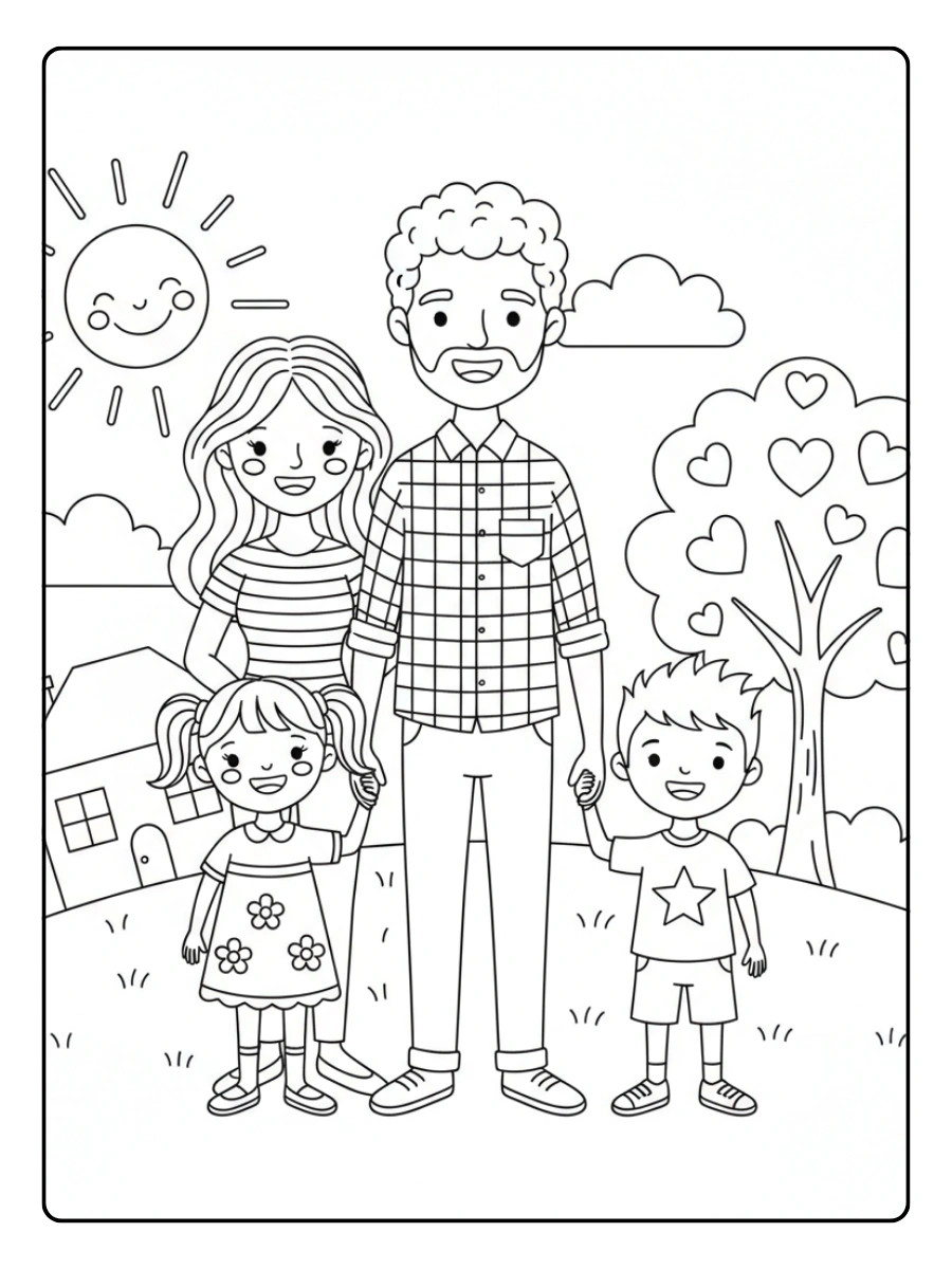 Festa del Papà da Colorare – Papà e famiglia