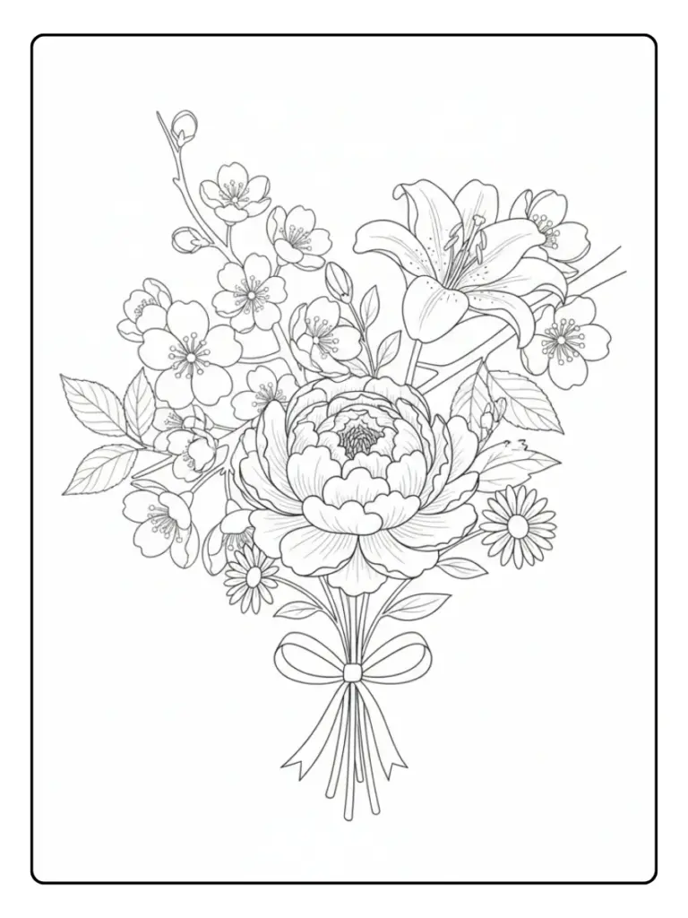 Fiori da Colorare – Bouquet di fiori