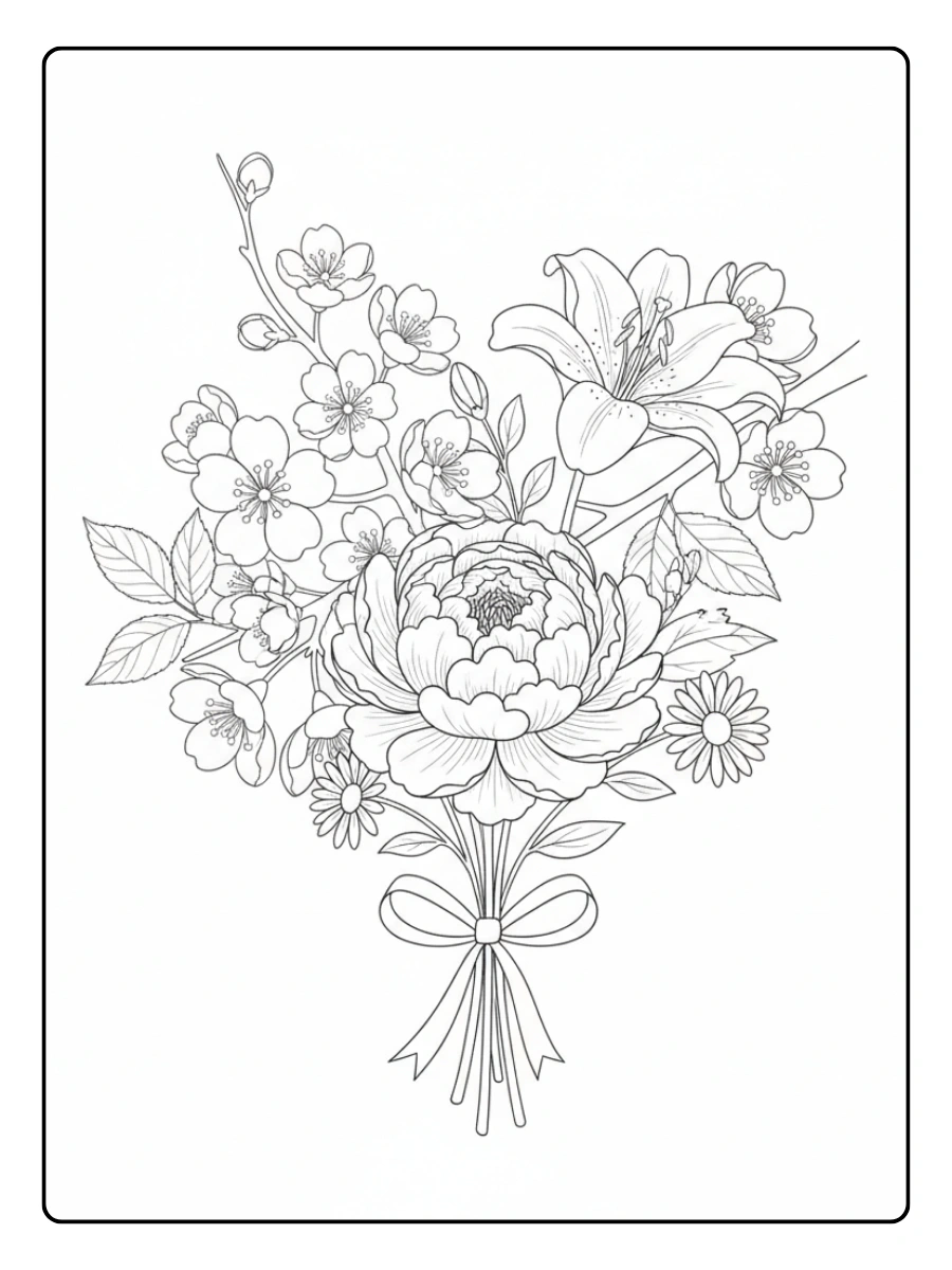 Fiori da Colorare – Bouquet di fiori