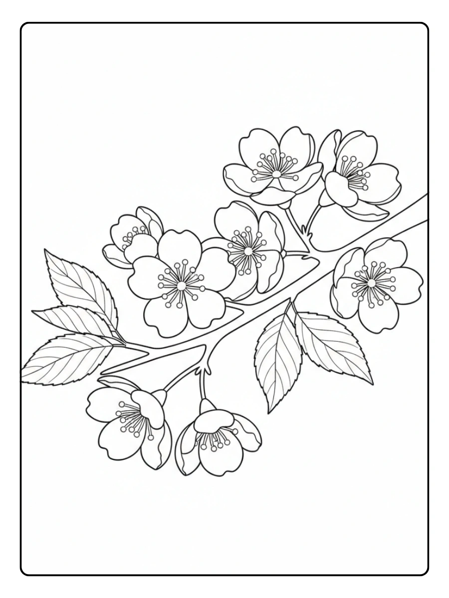 Fiori da Colorare – Fiore di ciliegio