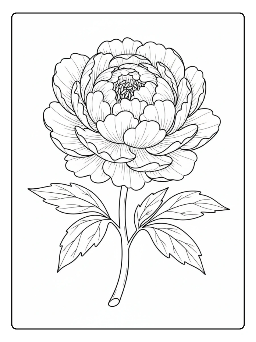 Fiori da Colorare – Peonia decorativa