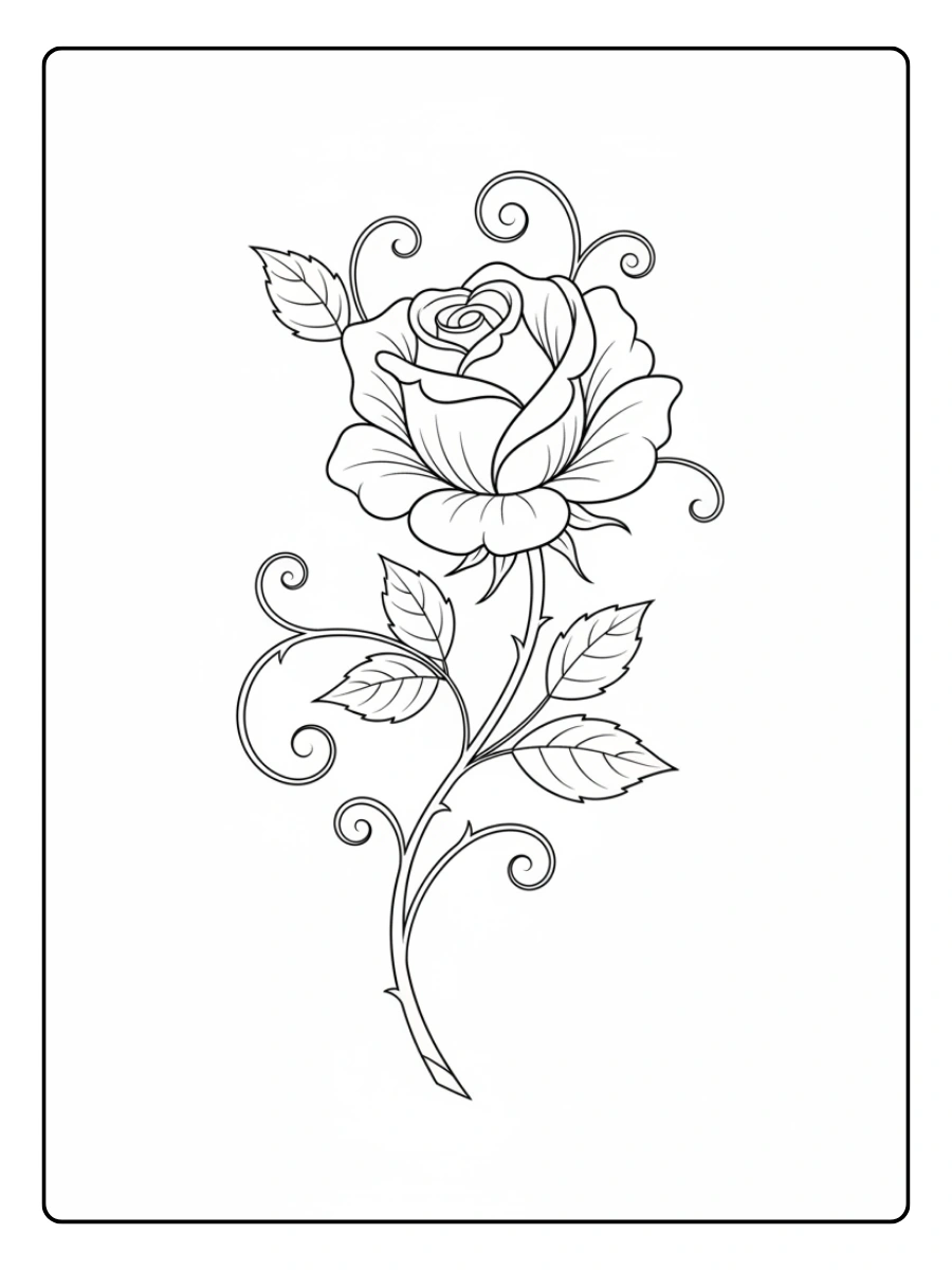 Fiori da Colorare – Rosa elegante