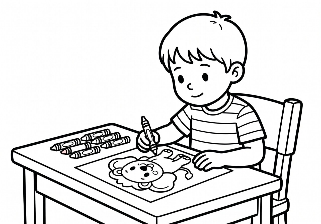 Disegno da colorare in bianco e nero con linee precise