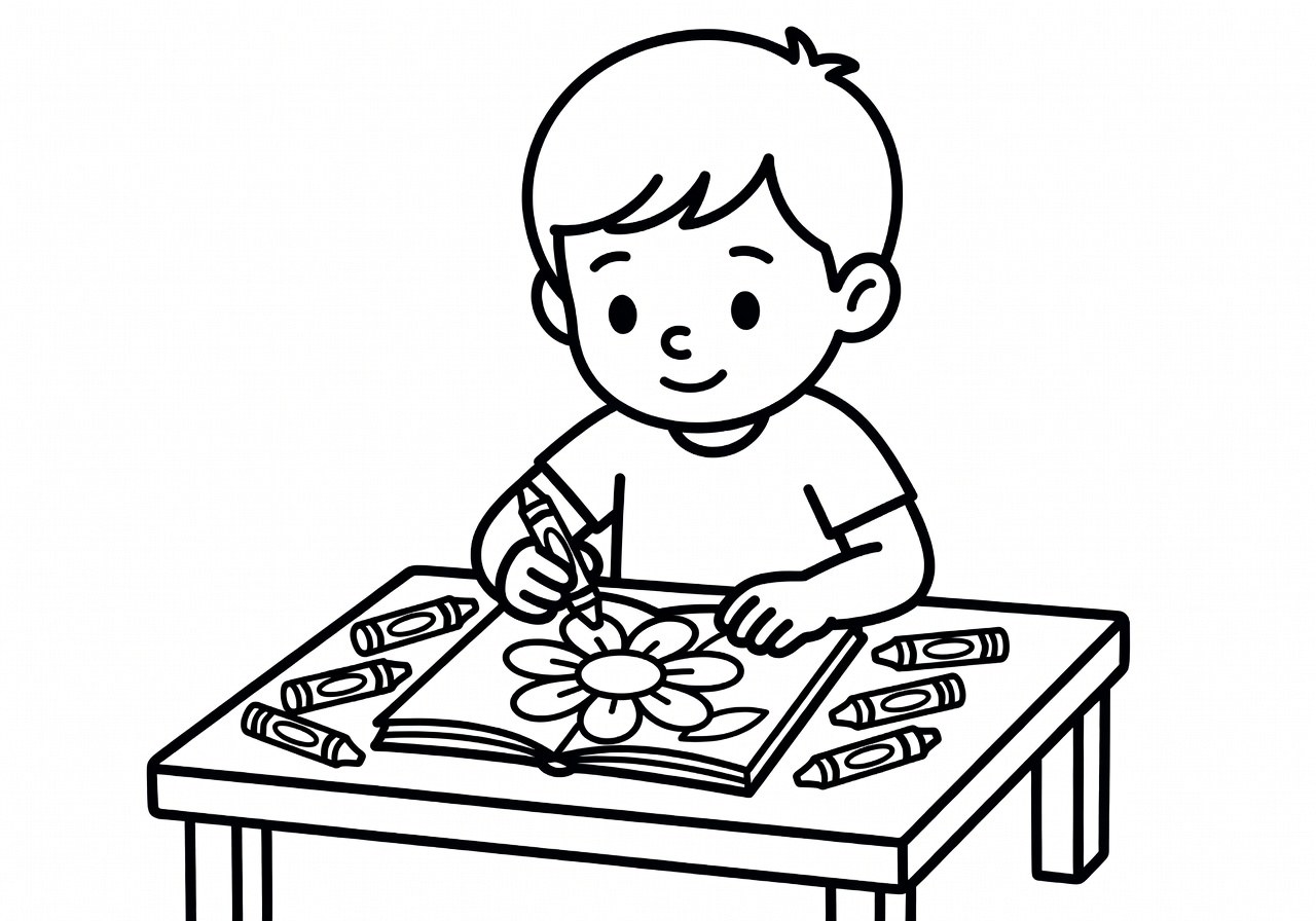 Gli errori più comuni nel colorare e come evitarli Disegno in bianco e nero di una famiglia che colora insieme